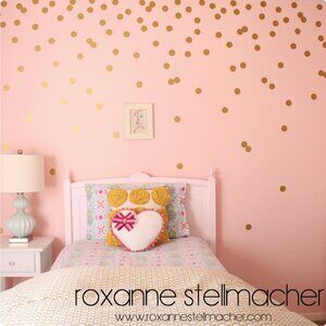 2" Gold Confetti Polka Dot Wall Decals